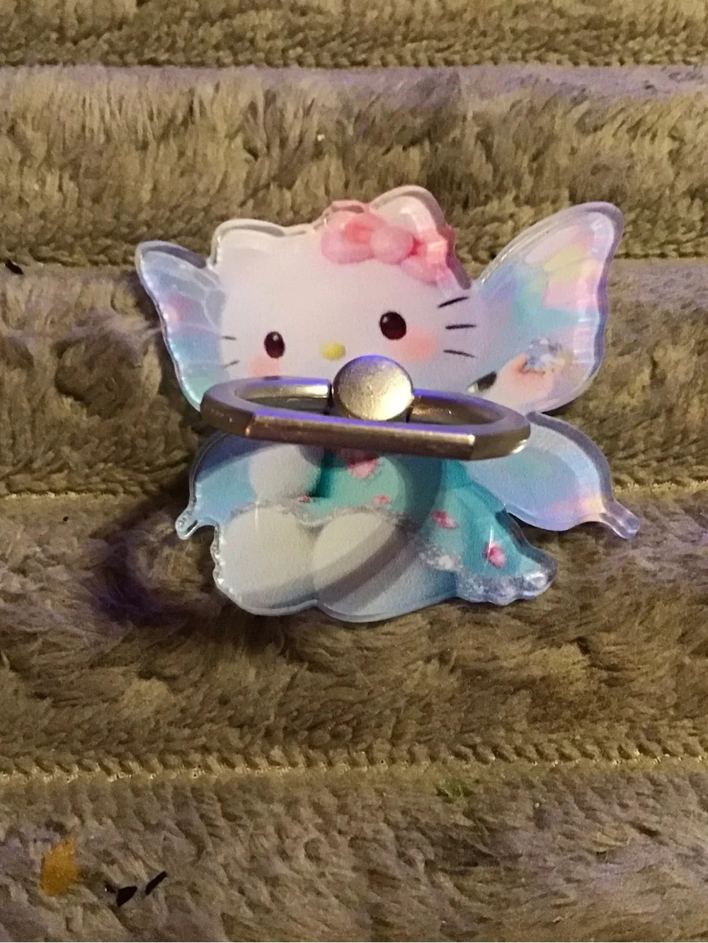 Sanrio Hello Kitty Fairy Ring Holder - Pastel Pink, Blue & Iridescent